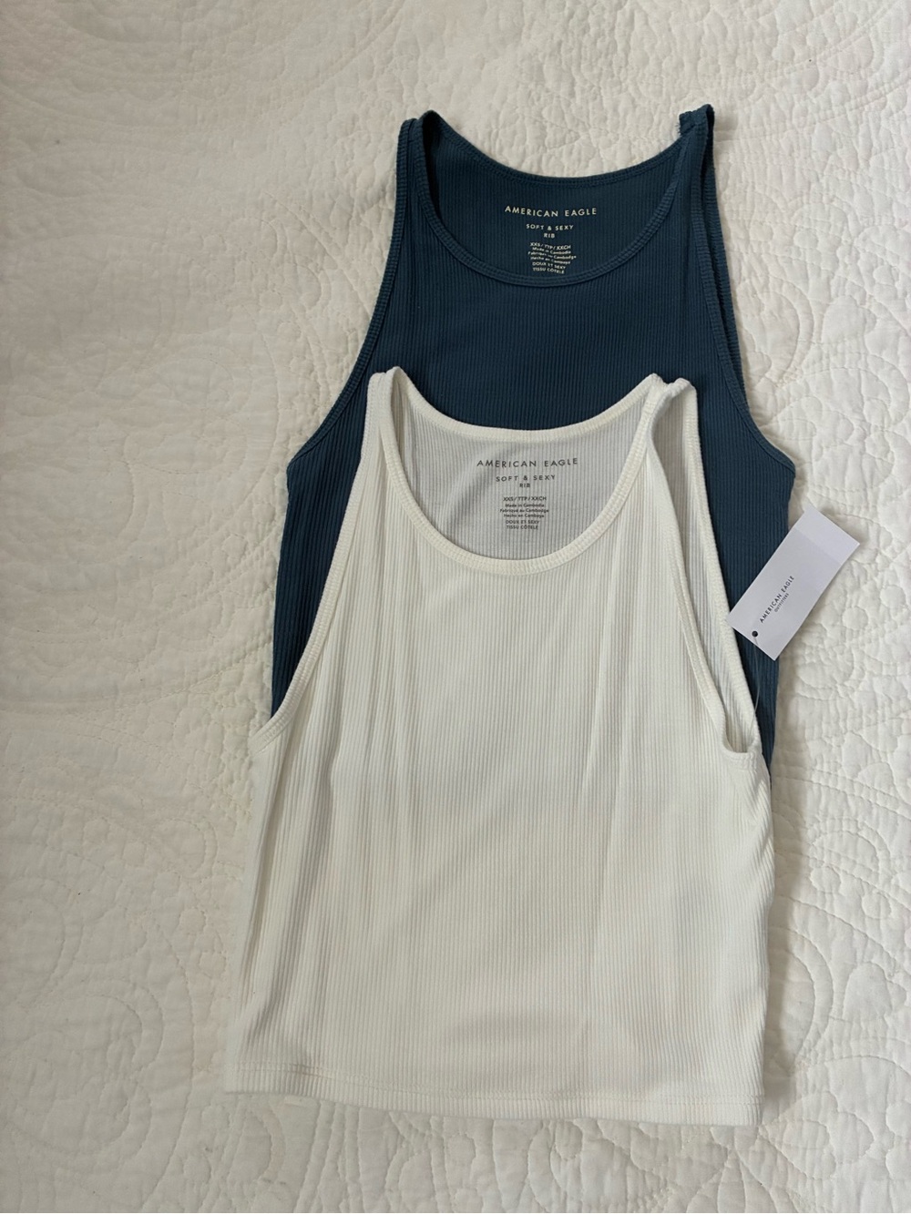 American Eagle Soft & Sexy Ribbed Tank Tops XXS – Set of 2